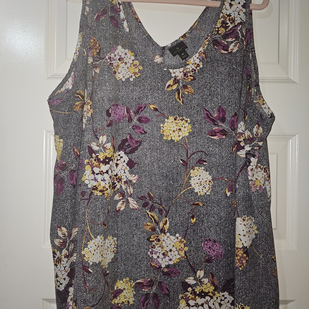 Worthington Floral Tank Top - Purple and Yellow